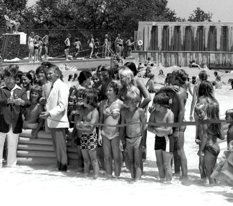 Ribbon cutting of the wave pool in the 1970's