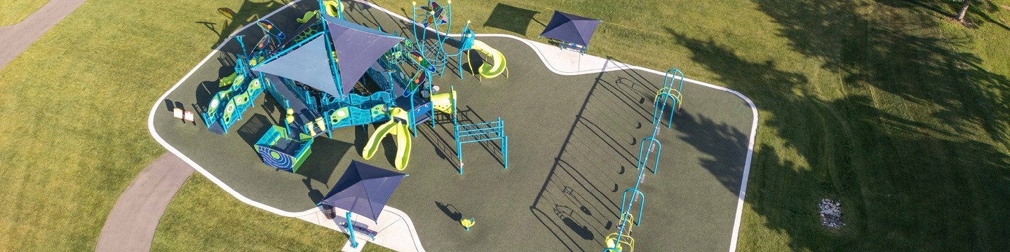 Overheard view of a new playground