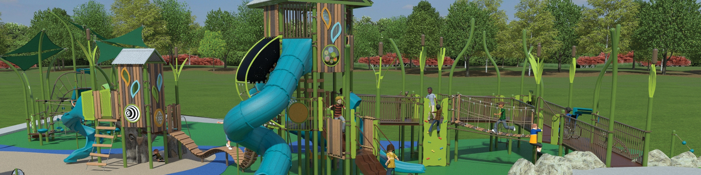 Rendering of new expanded playground, Cattail Cove