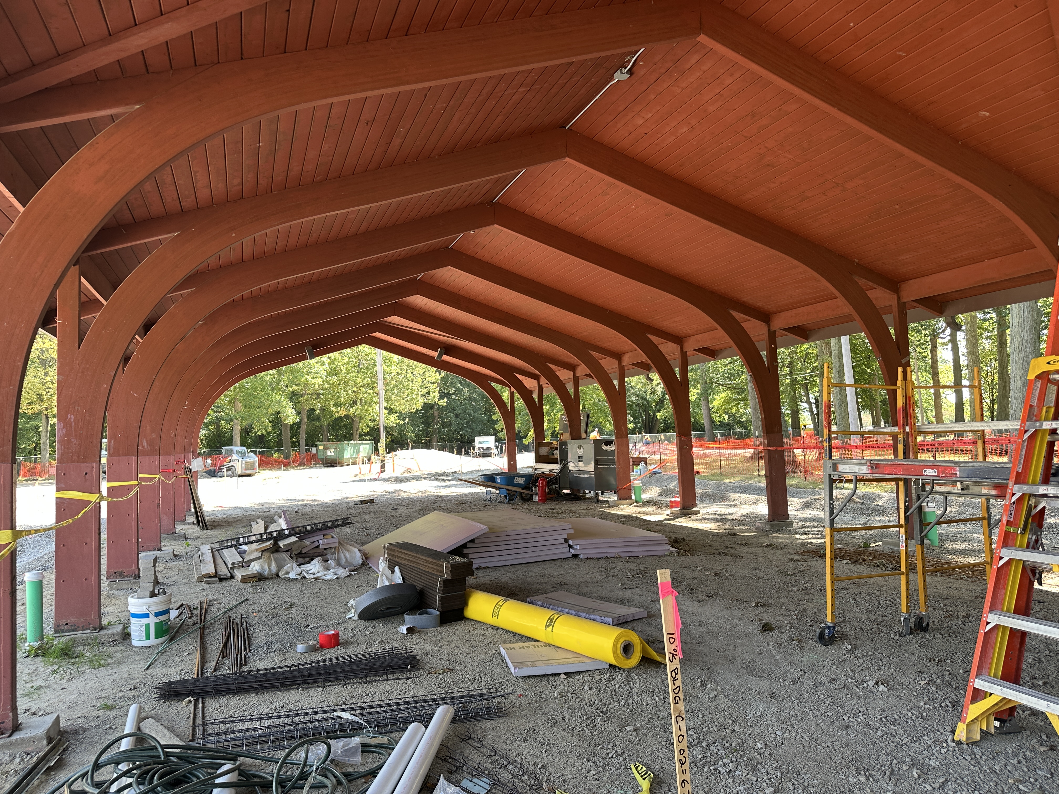 a pavilion under construction
